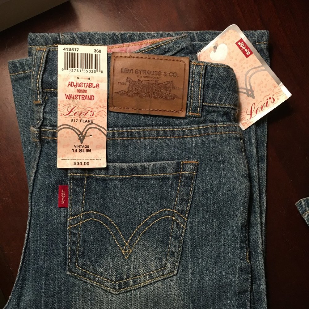 Girls LEVI'S 517 Stretch Flare "Vintage" Adjustable Waist Jeans NEW WITH TAG!_7
